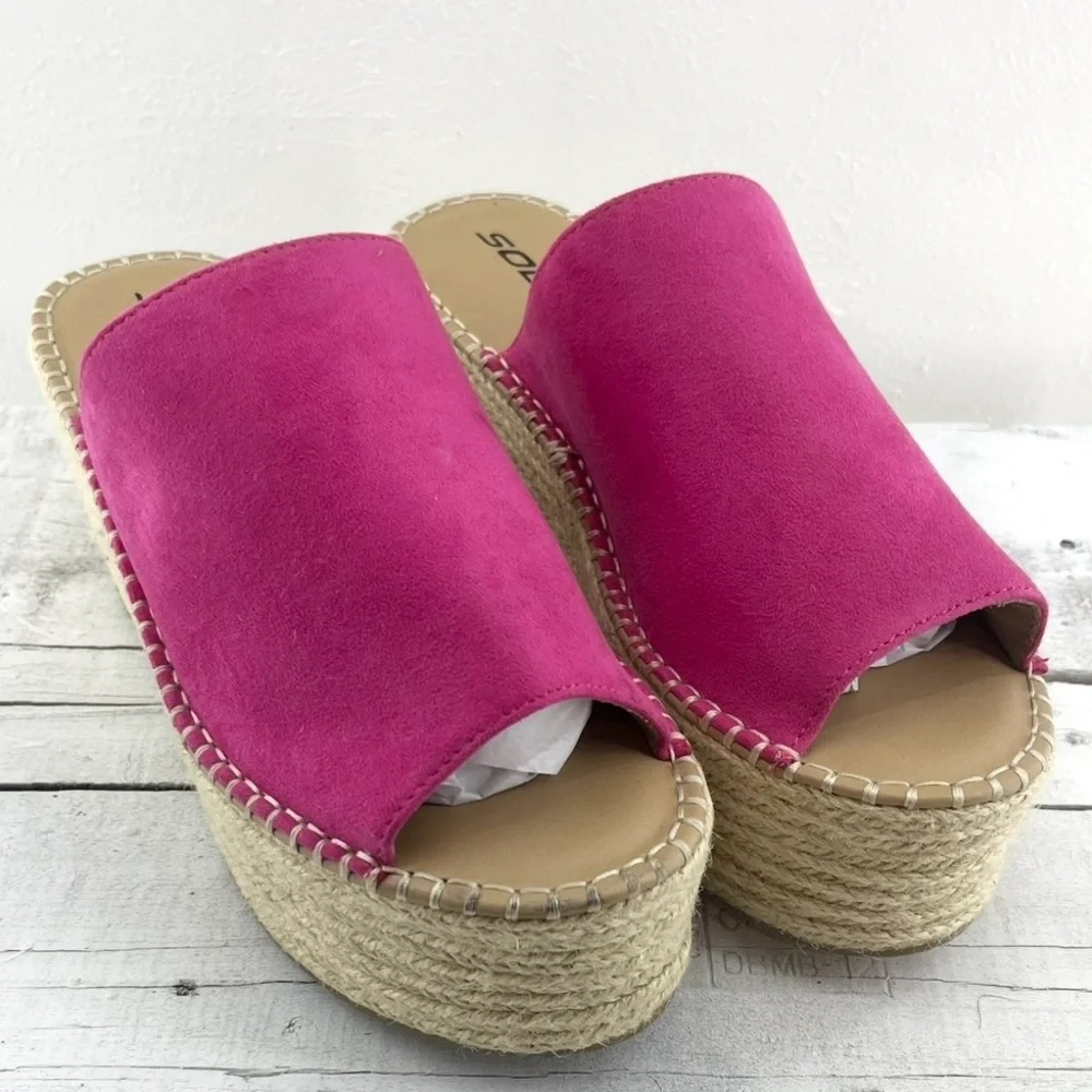 EUC Hot Pink Soda Platform Espadrille Size 9